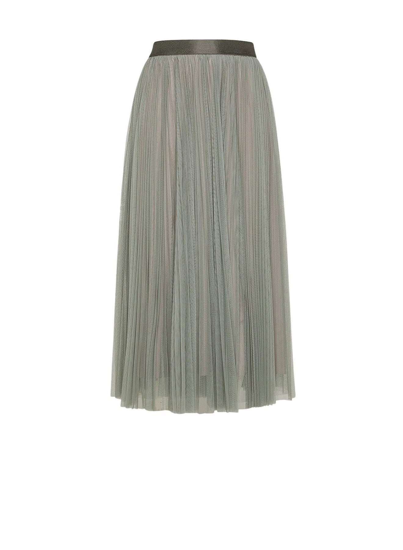 Jupe plissée Soleil en tulle - Stone