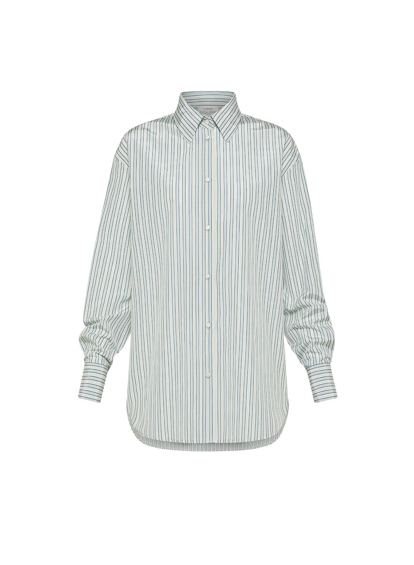 Chemise rayée manches longues - Ciel