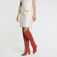 Straight wool skirt - Ecru