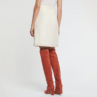Straight wool skirt - Ecru