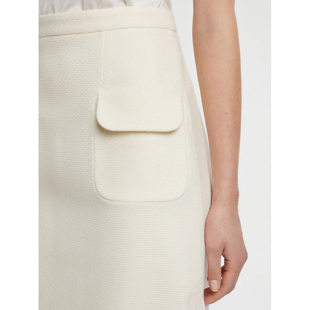 Straight wool skirt - Ecru