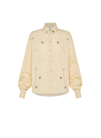 Chemise courte avec broderie En Fleur - Honey