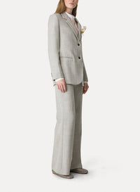 Chemise Grand-Père rayé avec détails en velours - Rose
