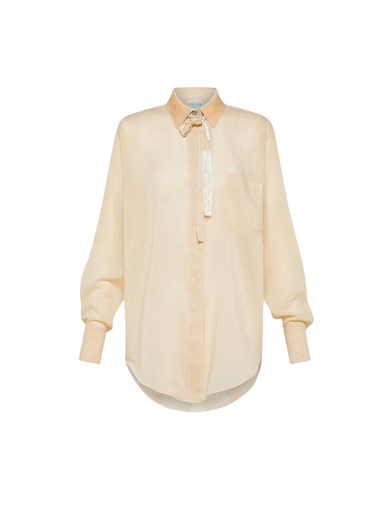 Chemise à nouer en soie mélangée - Honey