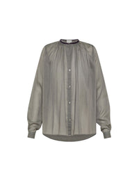 Chemise avec détails en soie mélangée - Stone