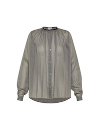 Chemise avec détails en soie mélangée - Stone