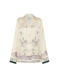 Chemise en satin à imprimé Sogni - Avorio