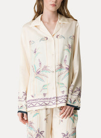 Chemise en satin à imprimé Sogni - Avorio