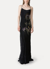 Robe nuisette en velours imprimée Sogni - Notte