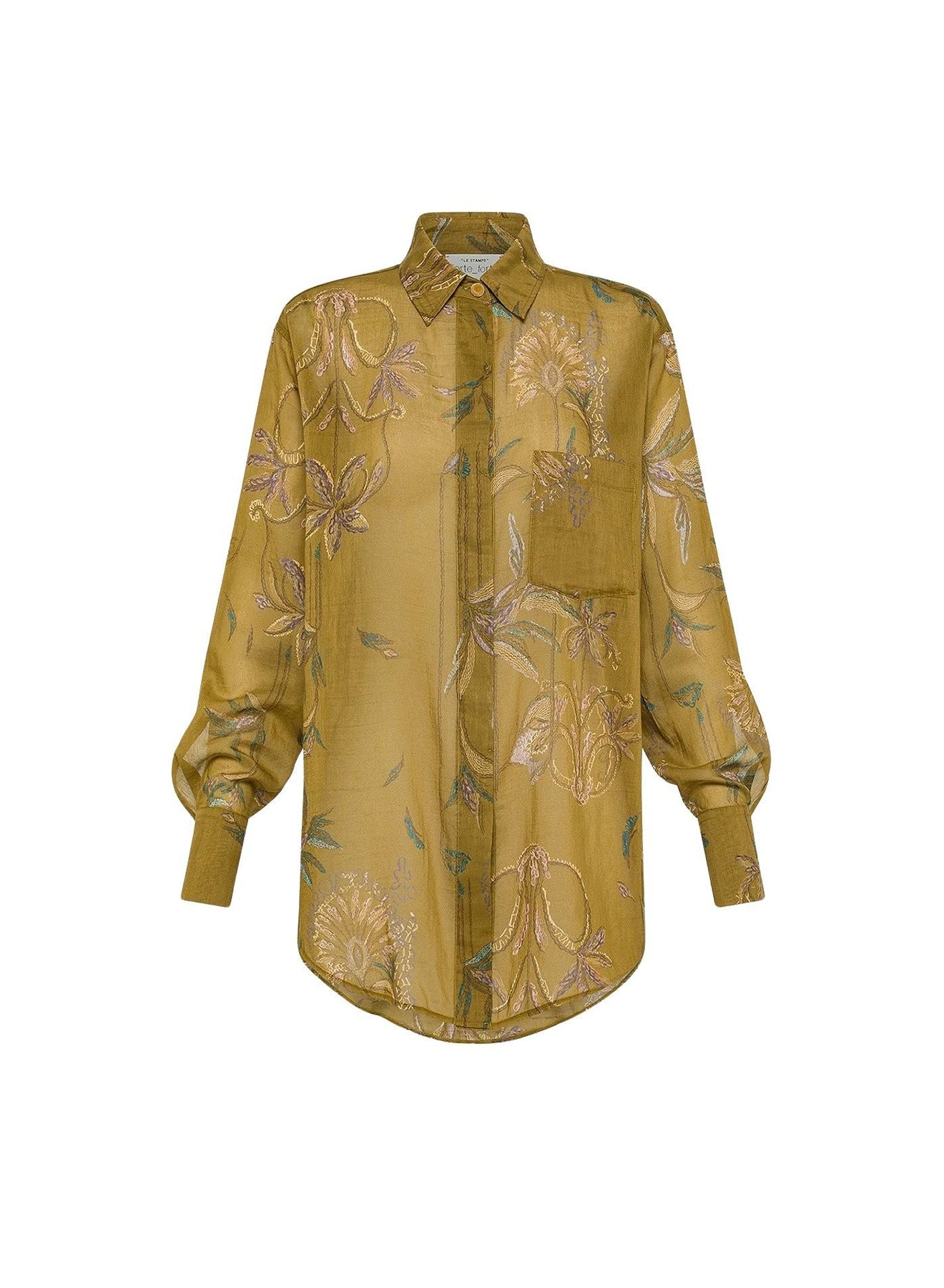 Chemise oversize imprimé Sogni en soie mélangée - Khaki