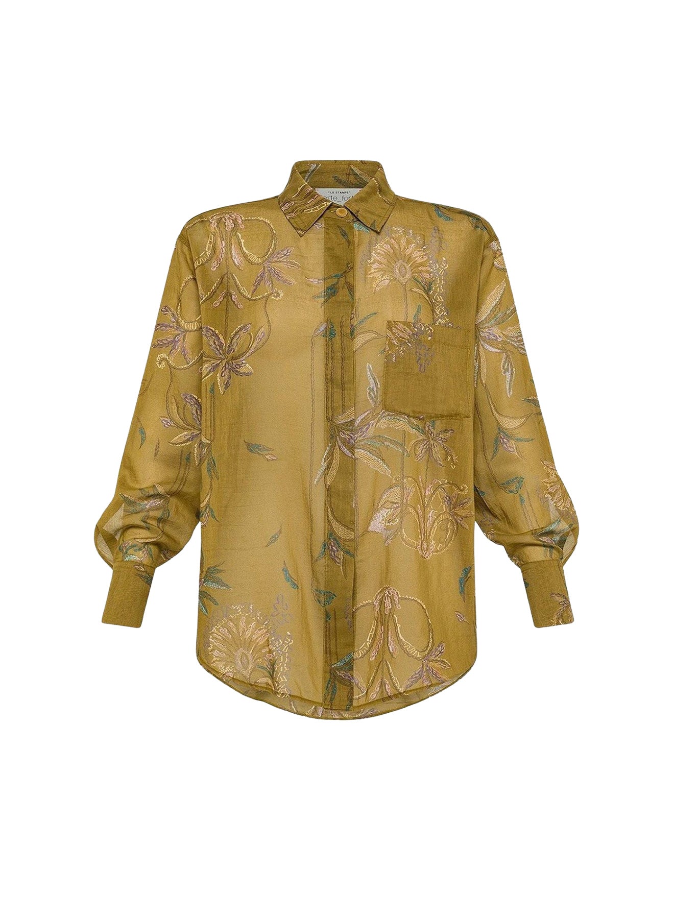 Chemise oversize imprimé Sogni en soie mélangée - Khaki