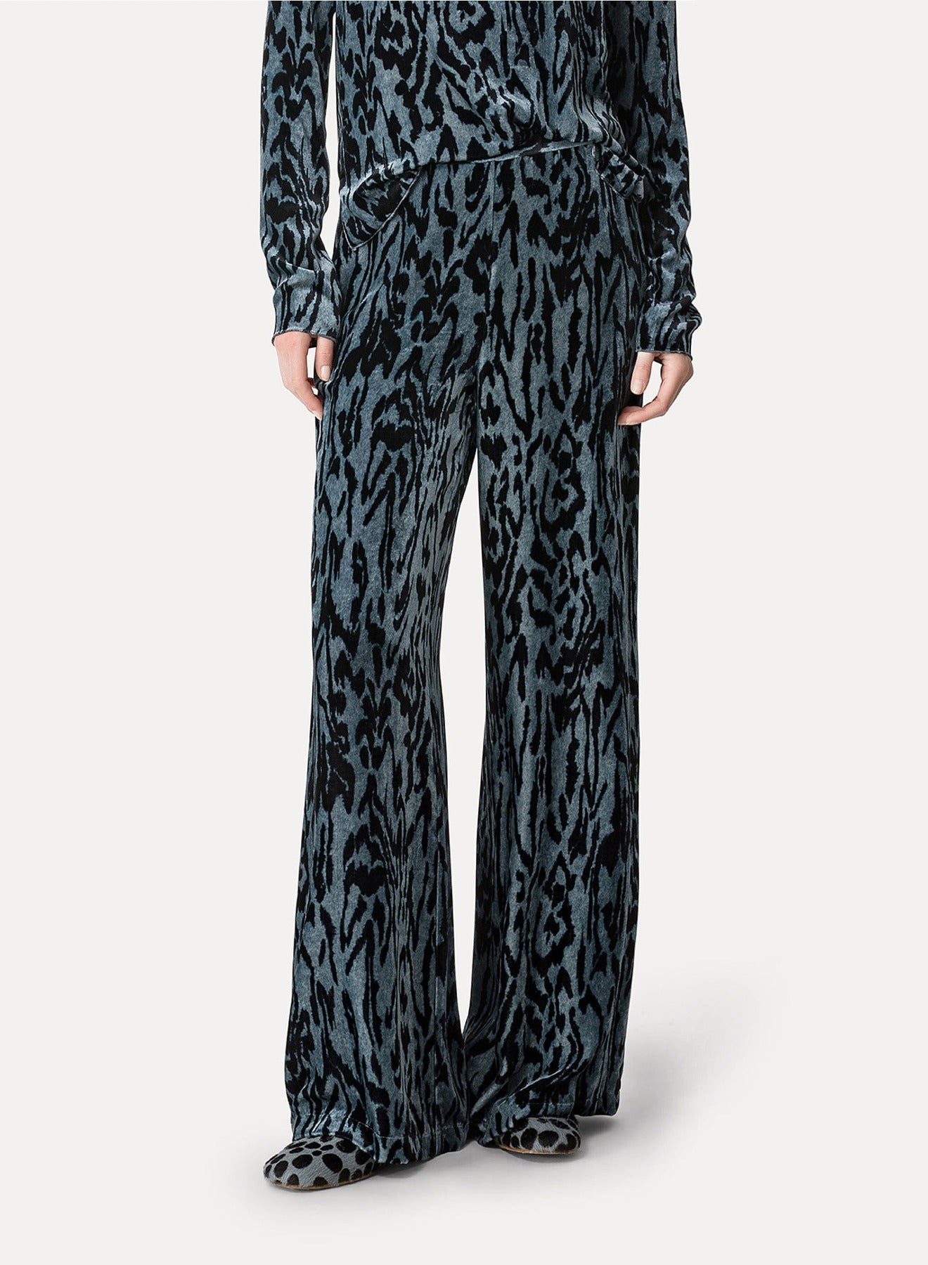 Pantalon en velours imprimé - Stone