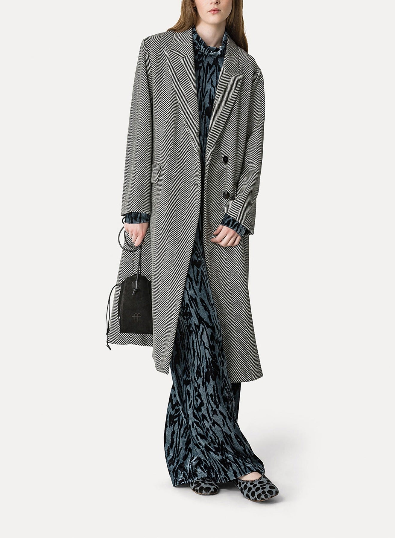 Pantalon en velours imprimé - Stone