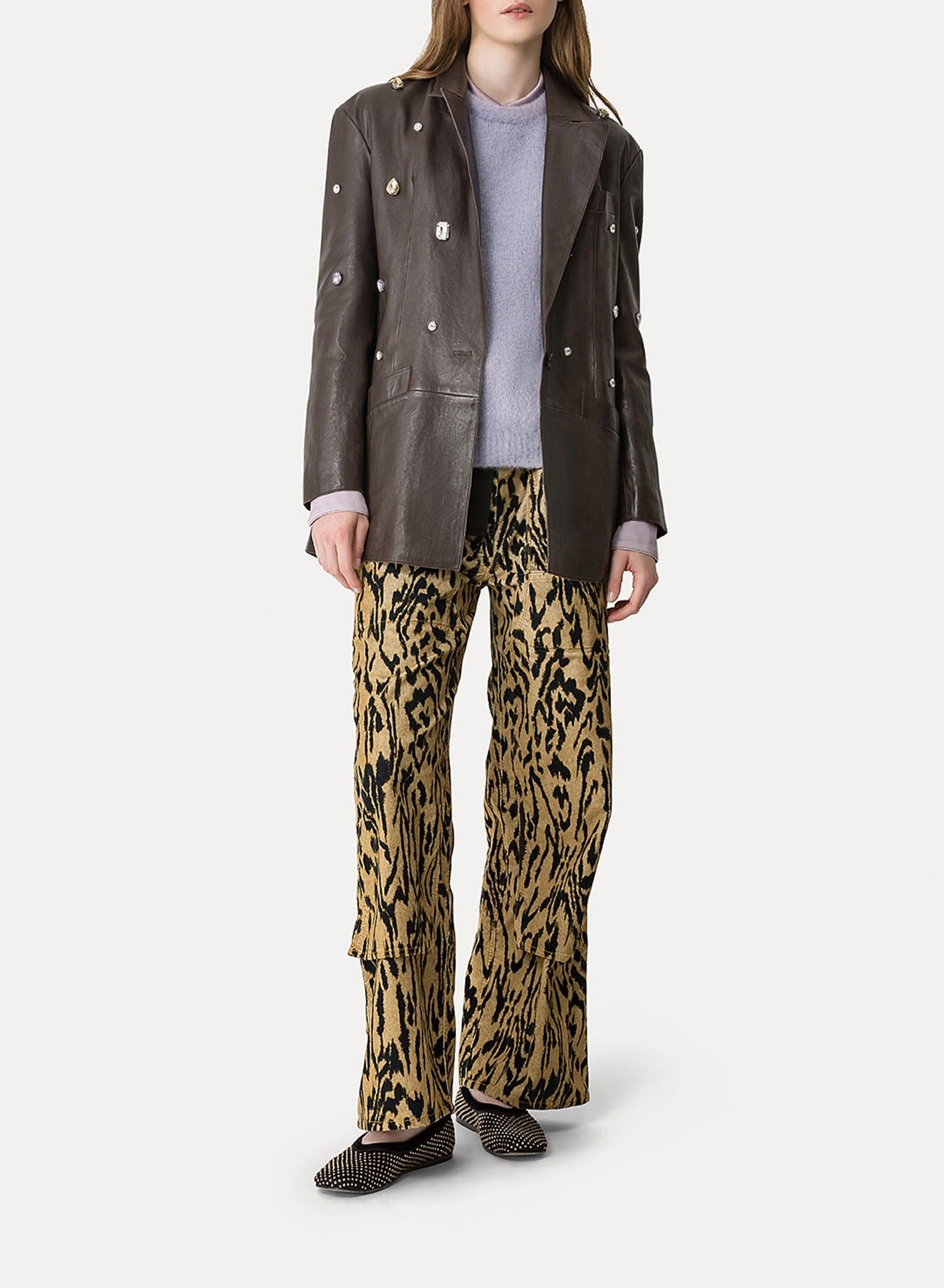 Pantalon cargo en velours imprimé - Honey