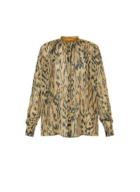 Chemise en soie mélangée à imprimé - Honey