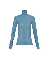 T-shirt à col roulé - Ciel