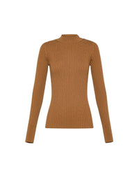 Pull à col roulé en laine - Cannella