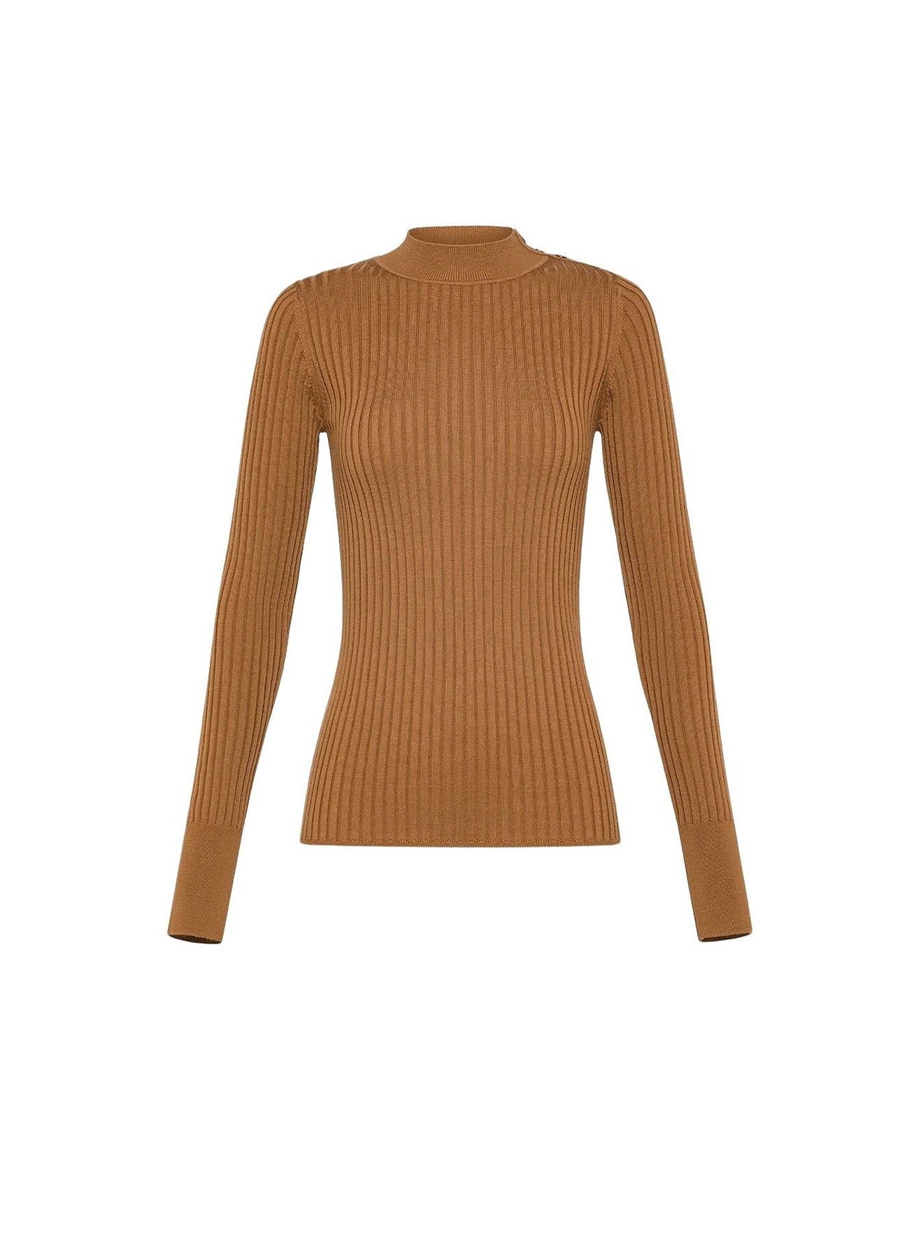 Pull à col roulé en laine - Cannella