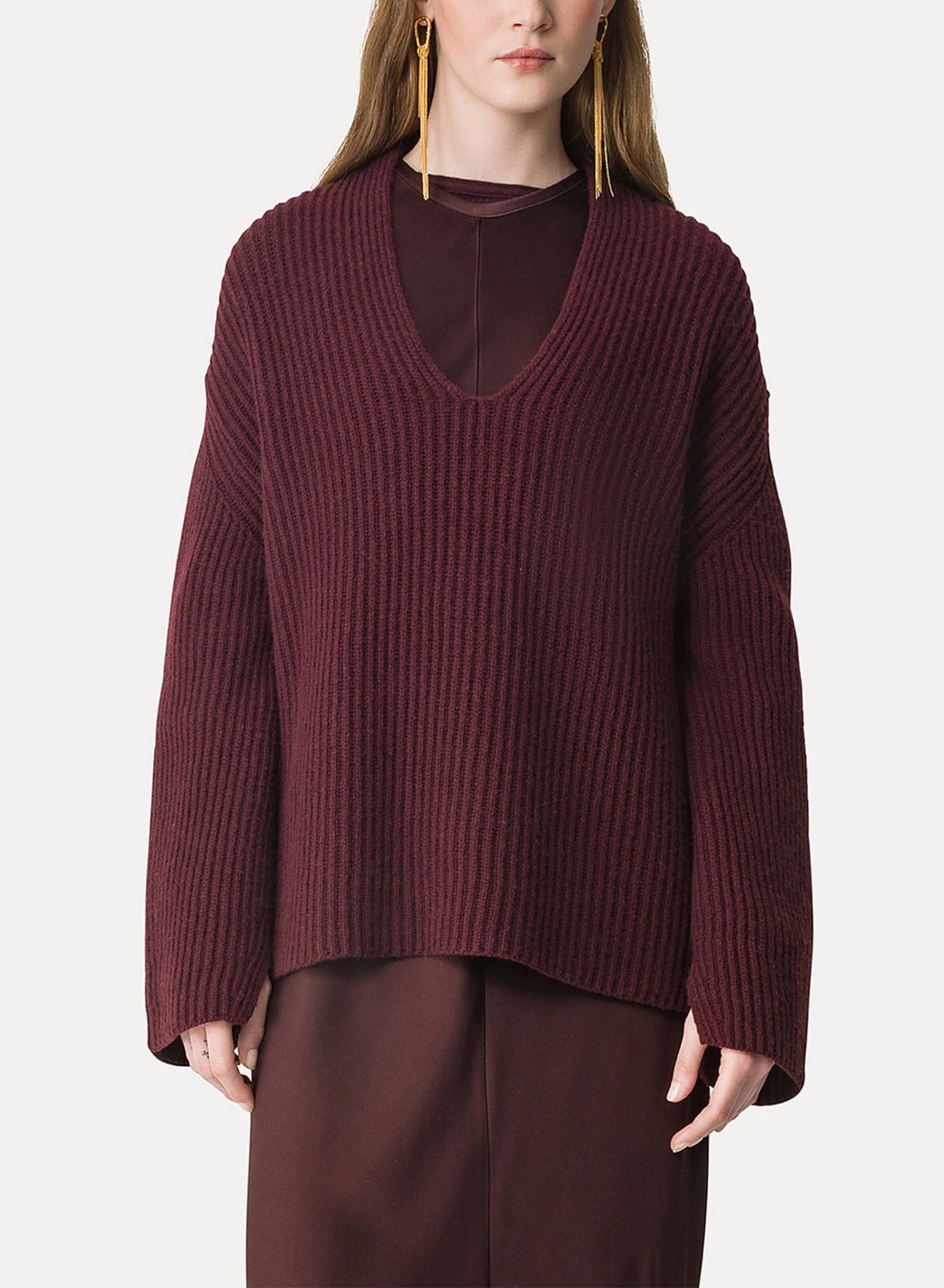 Pull en laine et cachemire - Bordeaux