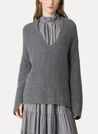 Pull en laine et cachemire - Grigio Melange