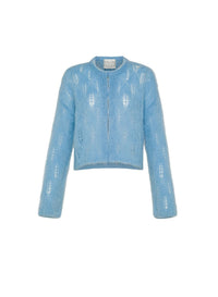 Cardigan en dentelle de laine - Ciel