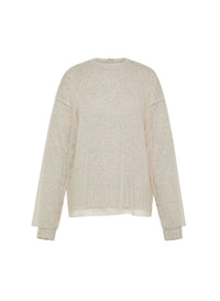 Pull en tweed avec t-shirt en tulle - Silver