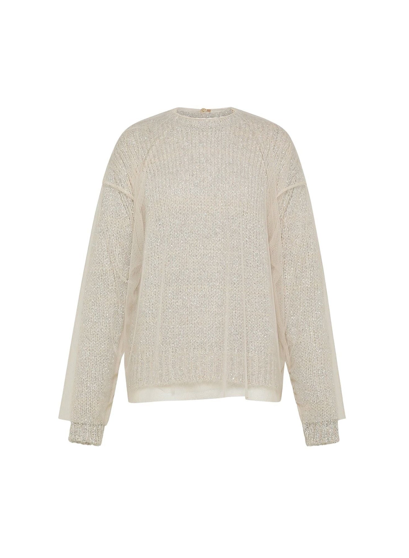 Pull en tweed avec t-shirt en tulle - Silver