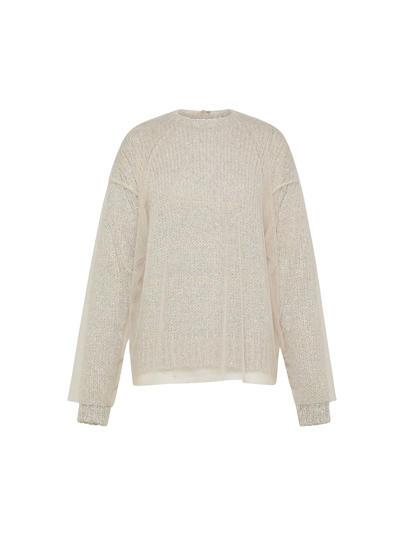 Pull en tweed avec t-shirt en tulle - Silver