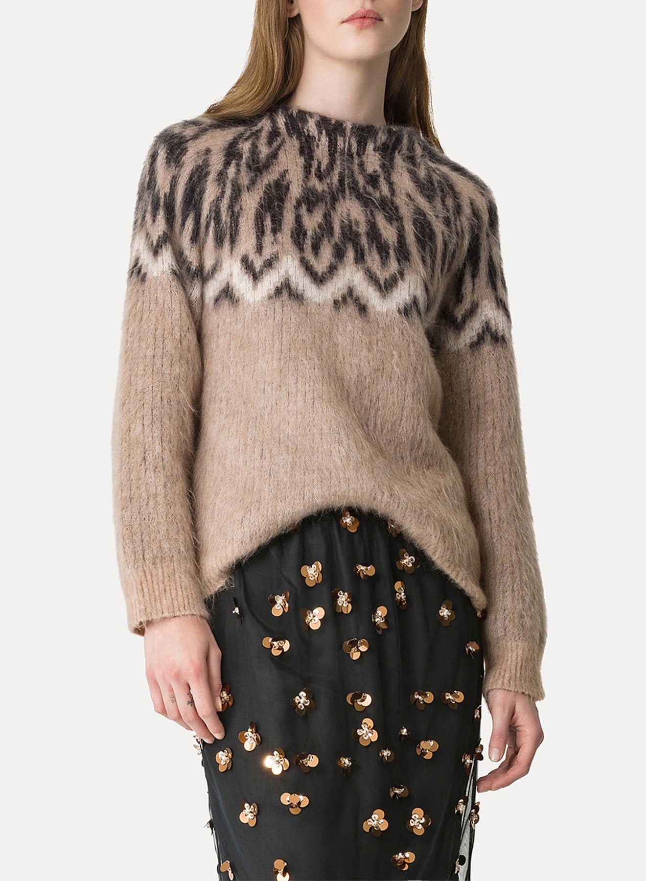 Pull à motif Fair Isle en laine - Cannella