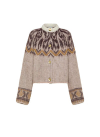 Cardigan en laine à motif Fair Isle - Blush