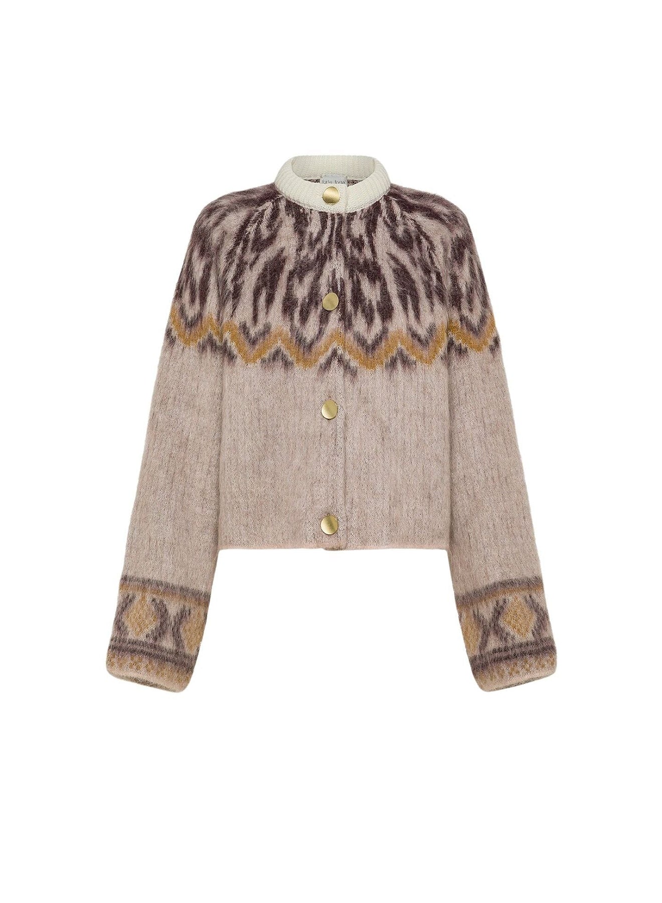 Cardigan en laine à motif Fair Isle - Blush