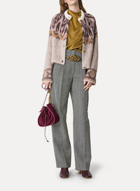 Cardigan en laine à motif Fair Isle - Blush