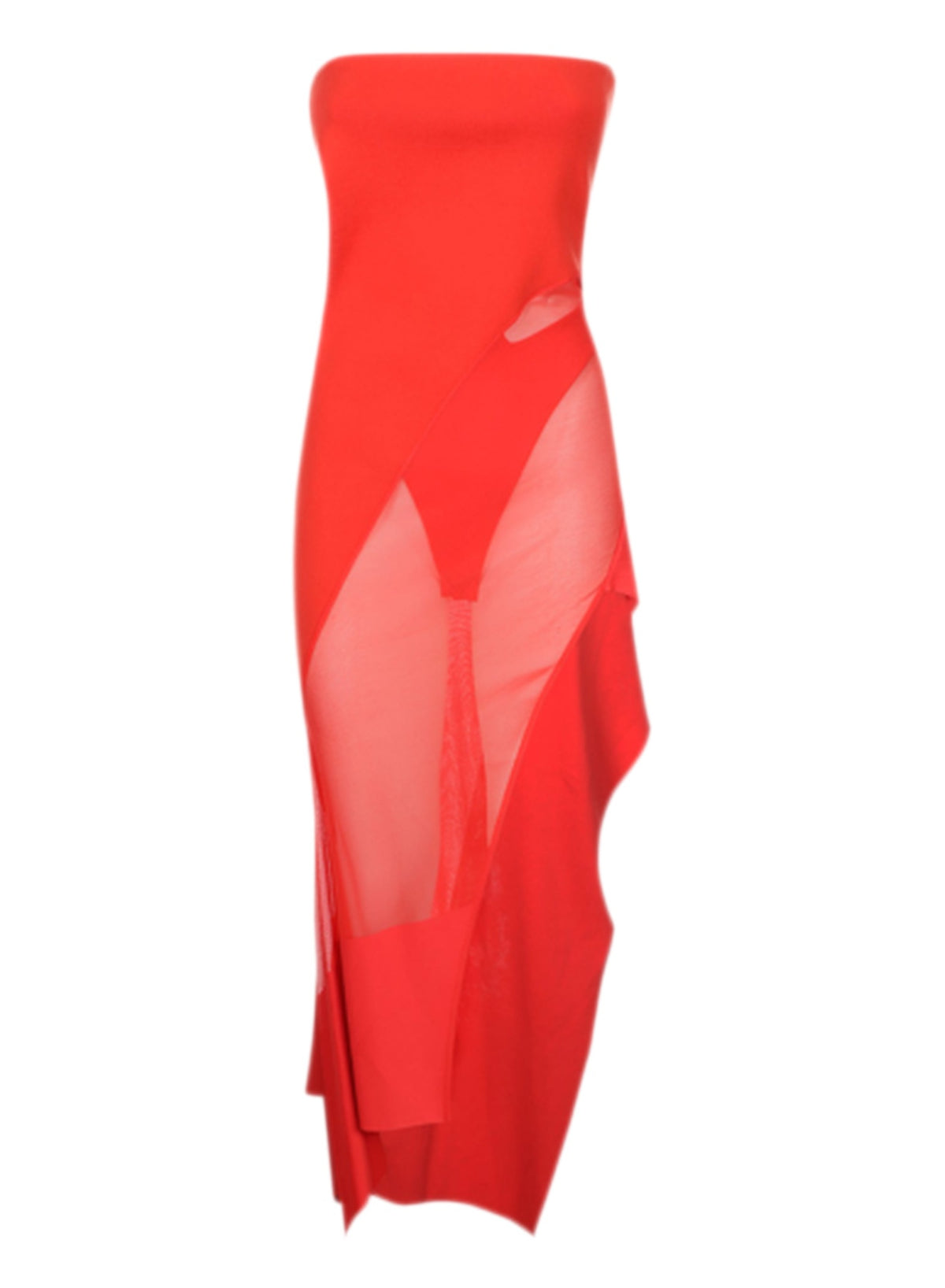 Robe bustier en maille transparente - Red