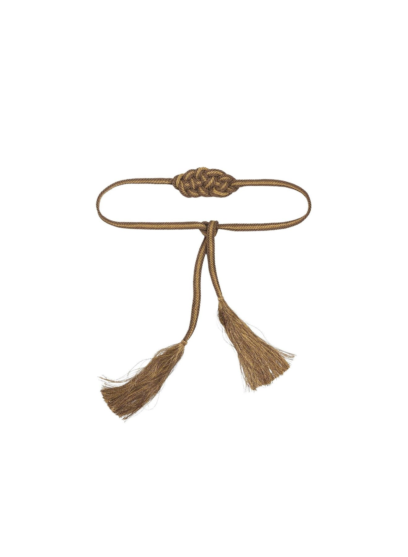 Ceinture tressée à pompons - Antique Gold