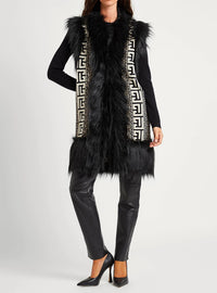 Gilet monogramme en laine - Ivoire & Noir