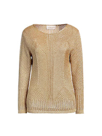 Lamé openwork jumper - Beige