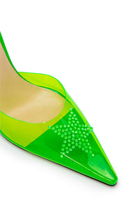 100 strap pumps with rhinestone embellishments - Fluo Green