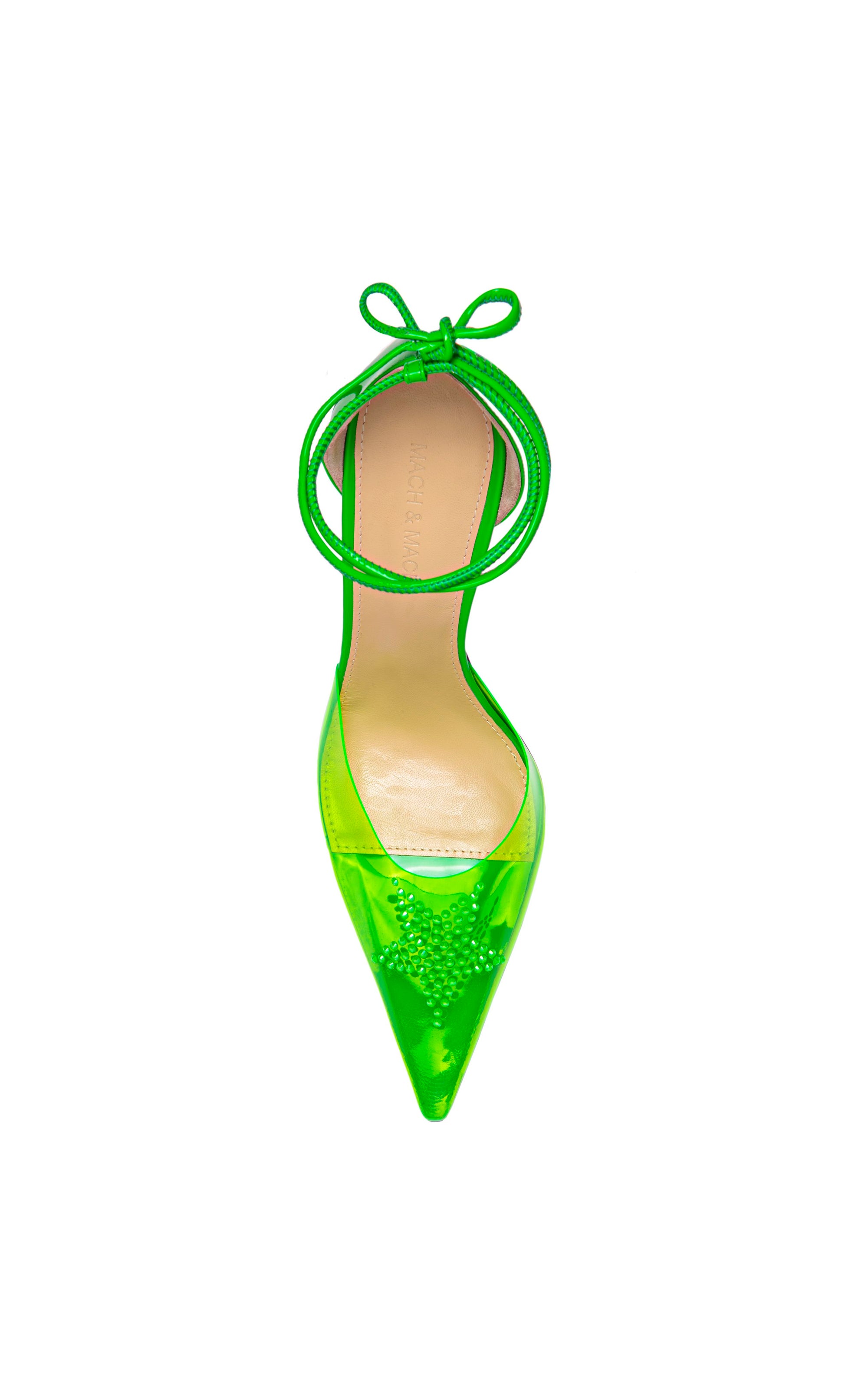 100 strap pumps with rhinestone embellishments - Fluo Green