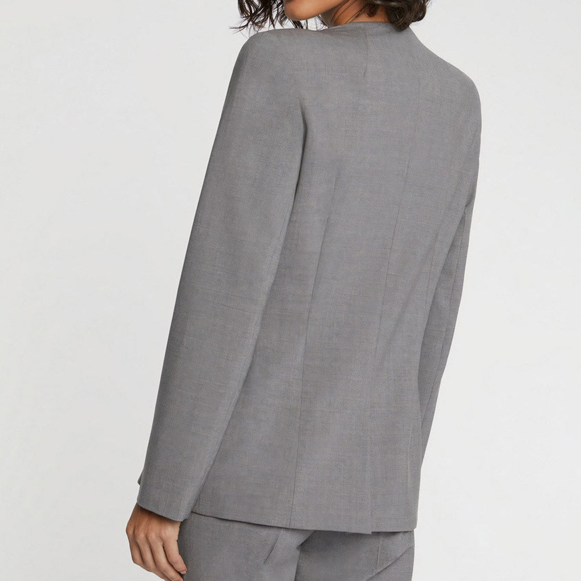Veste asymétrique en laine - Anthracite