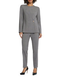 Veste asymétrique en laine - Anthracite