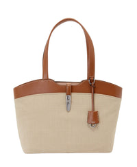 Graz Mezzanine tote bag - Natural & Saddle