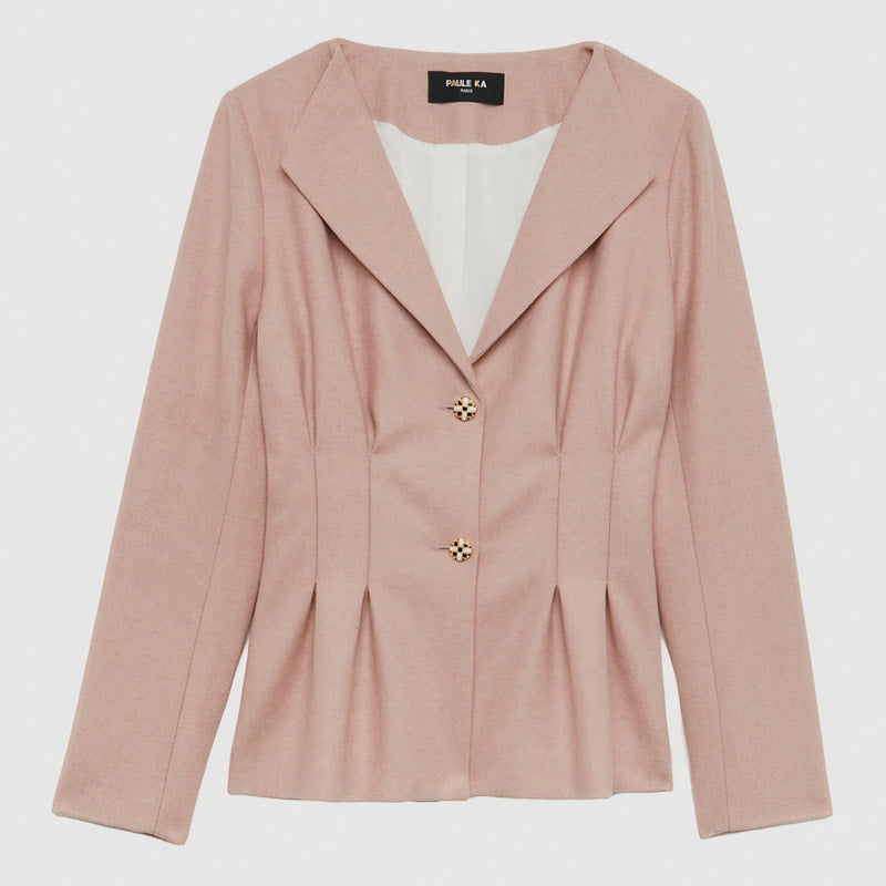 Veste cintrée en laine - Rose clair