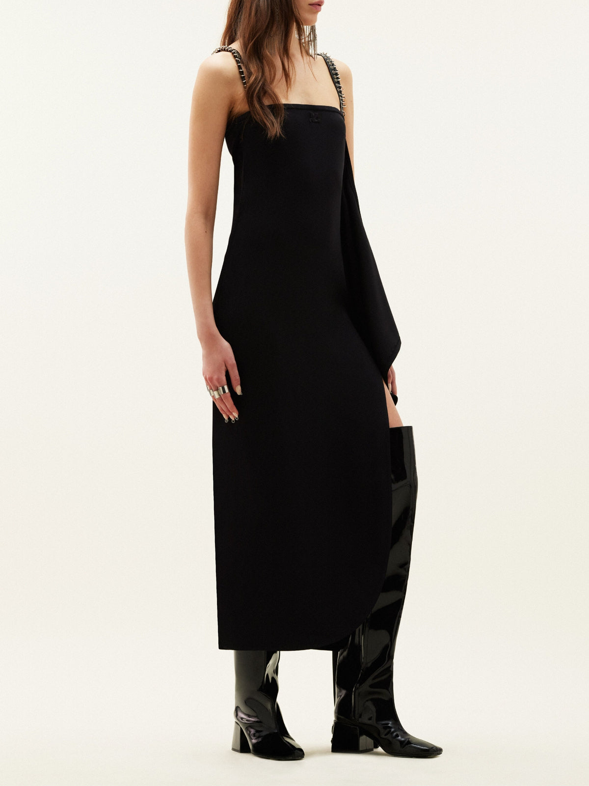 Robe drapeau longue - Black