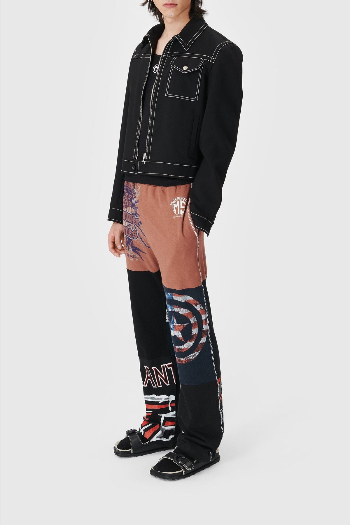 Pantalon patchwork Upcyclé unisex - Brown