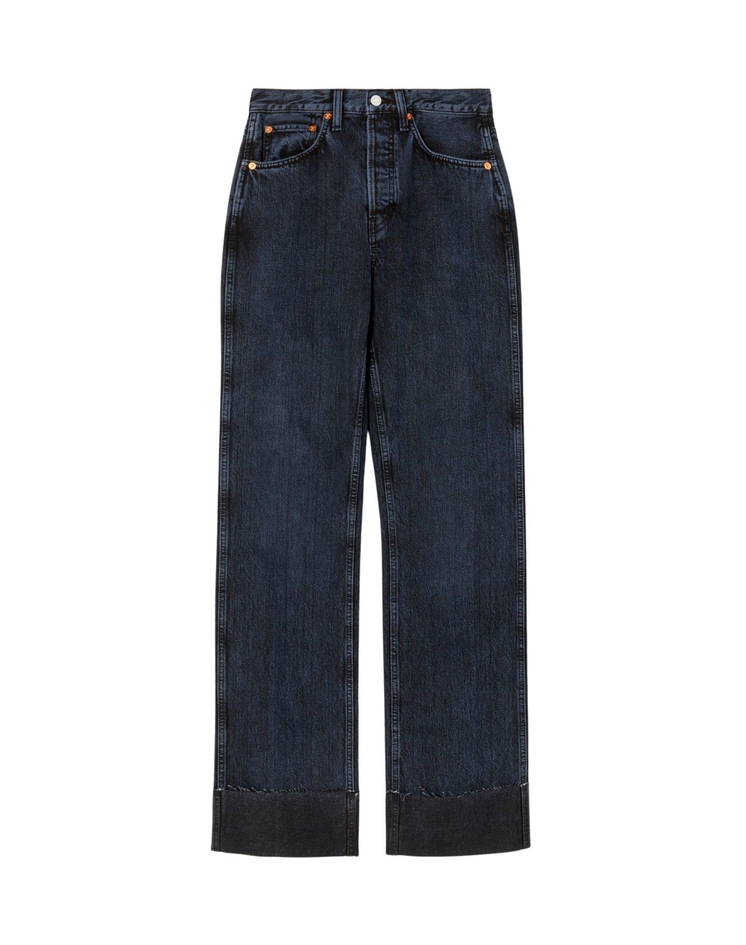 Jean large long à taille haute - Blacken Blue