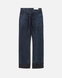 Jean large long à taille haute - Blacken Blue