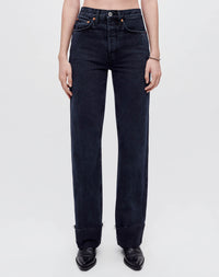 Jean large long à taille haute - Blacken Blue