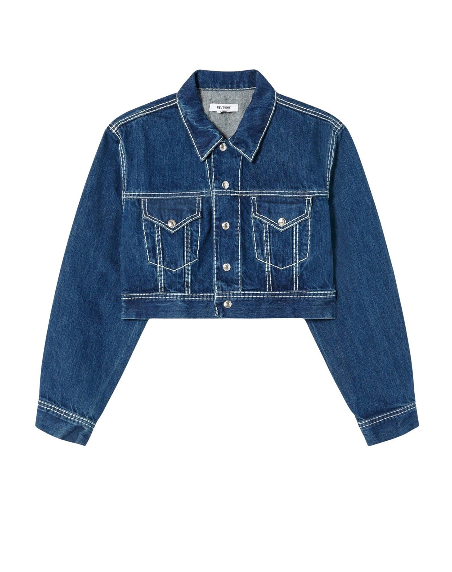 Short denim jacket - Chunky Stitch with Indigo