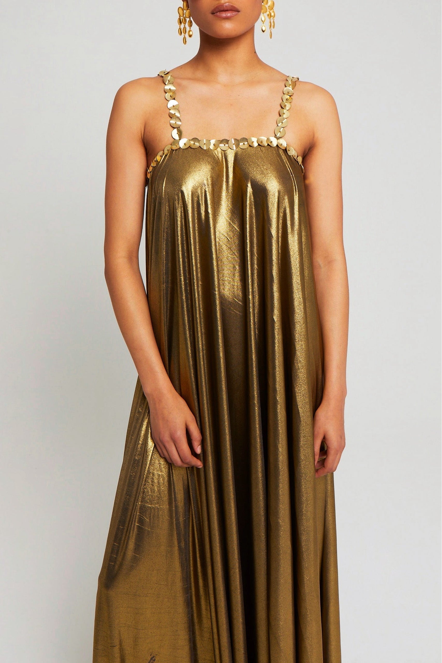 Robe Donna irisée avec sequins - Gold