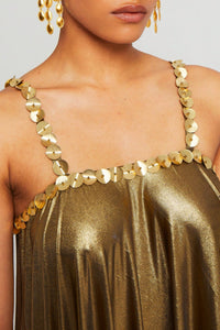 Robe Donna irisée avec sequins - Gold